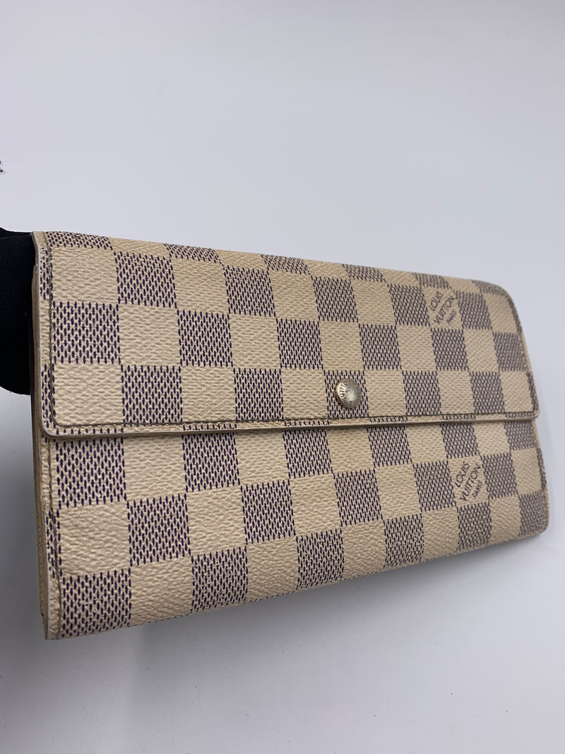 Louis Vuitton Damier Azur White Long Wallet