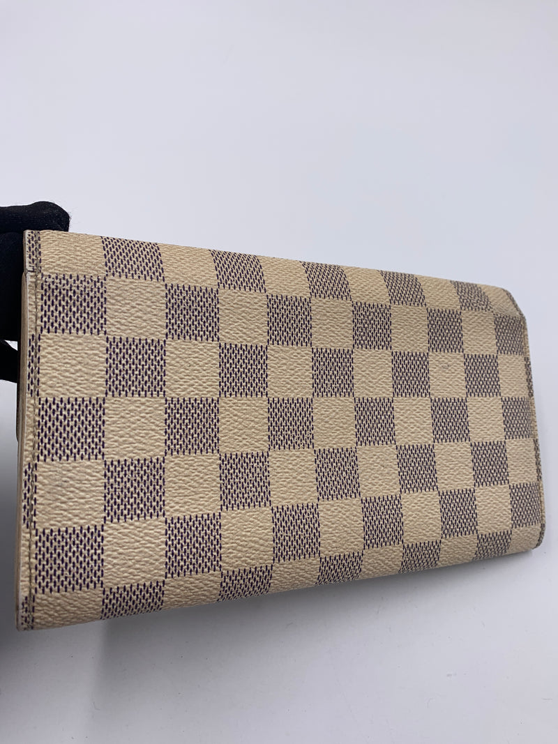 Louis Vuitton Damier Azur White Long Wallet