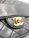 CHANEL Lambskin Double Chain Small Vintage Flap Black / Gold Hardware