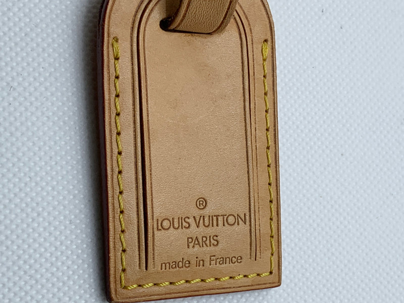 LOUIS VUITTON Small Leather Luggage Tag with Hawaii Hibiscus Flower Stamp