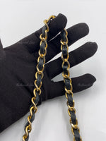 CHANEL Lambskin Double Chain Small Vintage Flap Black / Gold Hardware