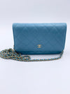 Sold-CHANEL CC Wallet-on-the-chain WOC Lambskin Crossbody Bag - Baby Blue