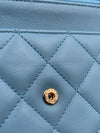 Sold-CHANEL CC Wallet-on-the-chain WOC Lambskin Crossbody Bag - Baby Blue