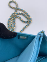 Sold-CHANEL CC Wallet-on-the-chain WOC Lambskin Crossbody Bag - Baby Blue