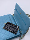 Sold-CHANEL CC Wallet-on-the-chain WOC Lambskin Crossbody Bag - Baby Blue