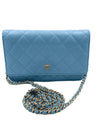 Sold-CHANEL CC Wallet-on-the-chain WOC Lambskin Crossbody Bag - Baby Blue