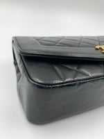 Sold-CHANEL Lambskin Small Diana Single Chain Single Flap Bag Black/gold hardware