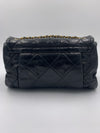 Sold-CHANEL Iridescent Calfskin Flap Crossbody Bag - Black Gold Hardware