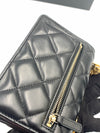 Sold-CHANEL Black Lambskin Mini Clutch Pending CC  Wallet-on-the-Chain Crossbody Bag Gold Hardware