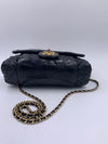 Sold-CHANEL Iridescent Calfskin Flap Crossbody Bag - Black Gold Hardware