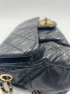 Sold-CHANEL Iridescent Calfskin Flap Crossbody Bag - Black Gold Hardware