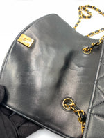 Sold-CHANEL Lambskin Small Diana Single Chain Single Flap Bag Black/gold hardware