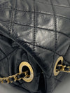 Sold-CHANEL Iridescent Calfskin Flap Crossbody Bag - Black Gold Hardware