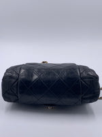 Sold-CHANEL Iridescent Calfskin Flap Crossbody Bag - Black Gold Hardware