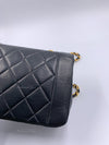 Sold-CHANEL Lambskin Small Diana Single Chain Single Flap Bag Black/gold hardware