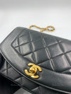 Sold-CHANEL Lambskin Small Diana Single Chain Single Flap Bag Black/gold hardware