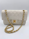 Sold-CHANEL Small Classic Double Flap Bag White (off-white) with Gold Hardware