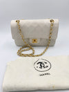 Sold-CHANEL Small Classic Double Flap Bag White (off-white) with Gold Hardware