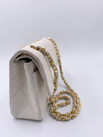 Sold-CHANEL Small Classic Double Flap Bag White (off-white) with Gold Hardware