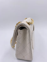 Sold-CHANEL Small Classic Double Flap Bag White (off-white) with Gold Hardware