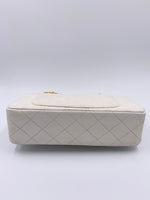 Sold-CHANEL Small Classic Double Flap Bag White (off-white) with Gold Hardware