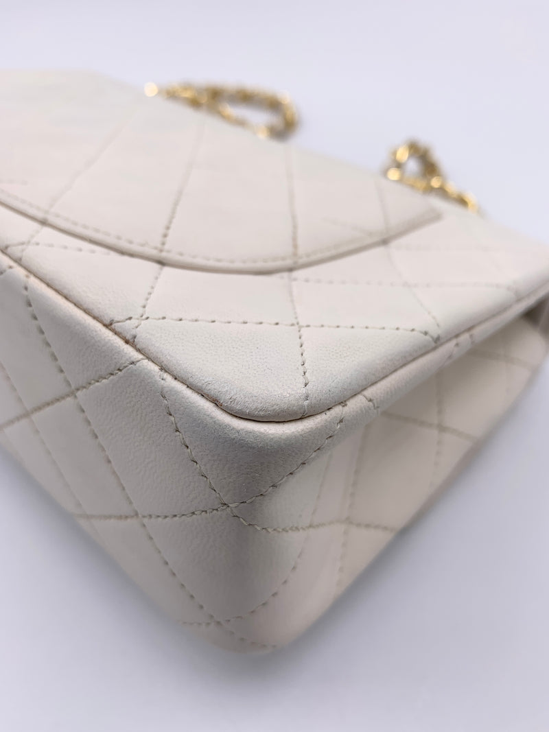 Sold-CHANEL Small Classic Double Flap Bag White (off-white) with Gold Hardware