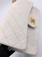 Sold-CHANEL Small Classic Double Flap Bag White (off-white) with Gold Hardware