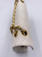 Sold-CHANEL Small Classic Double Flap Bag White (off-white) with Gold Hardware