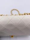 Sold-CHANEL Small Classic Double Flap Bag White (off-white) with Gold Hardware