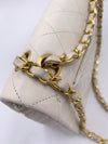 Sold-CHANEL Small Classic Double Flap Bag White (off-white) with Gold Hardware