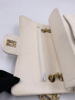 Sold-CHANEL Small Classic Double Flap Bag White (off-white) with Gold Hardware