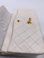 Sold-CHANEL Small Classic Double Flap Bag White (off-white) with Gold Hardware