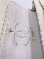 Sold-CHANEL Small Classic Double Flap Bag White (off-white) with Gold Hardware