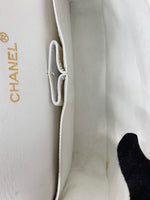 Sold-CHANEL Small Classic Double Flap Bag White (off-white) with Gold Hardware