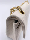 Sold-CHANEL Small Classic Double Flap Bag White (off-white) with Gold Hardware