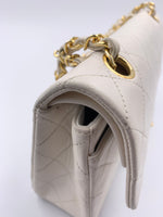 Sold-CHANEL Small Classic Double Flap Bag White (off-white) with Gold Hardware