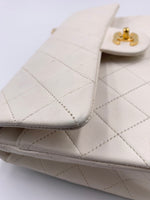 Sold-CHANEL Small Classic Double Flap Bag White (off-white) with Gold Hardware