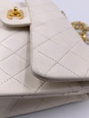 Sold-CHANEL Small Classic Double Flap Bag White (off-white) with Gold Hardware