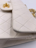 Sold-CHANEL Small Classic Double Flap Bag White (off-white) with Gold Hardware