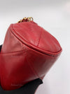 CHANEL Lambskin Red Mini Camera Bag with Tassel