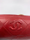 CHANEL Lambskin Red Mini Camera Bag with Tassel