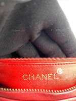 CHANEL Lambskin Red Mini Camera Bag with Tassel