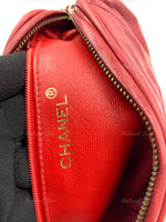 CHANEL Lambskin Red Mini Camera Bag with Tassel