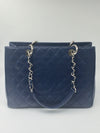 Sold-CHANEL Caviar Quilted Grand Shopping Tote Blue GST