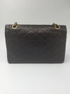 Sold-CHANEL Paris Lambskin Double Chain Double Flap Bag brown/gold