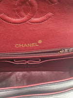 Sold-CHANEL Classic Lambskin Double Chain Double Flap Bag black/gold