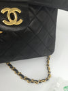 Sold-CHANEL Classic Lambskin Double Chain Double Flap Bag black/gold