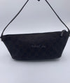 Sold-GUCCI GG Logo Black Small Handbag with Brown Monogram logo