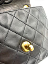 CHANEL Classic Lambskin Chain Mini Square Flap Bag black in Gold Hardware