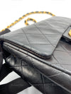 CHANEL Classic Lambskin Chain Mini Square Flap Bag black in Gold Hardware